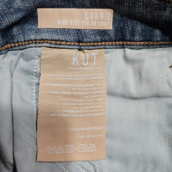 KUT From the Kloth Women's Connie High-Rise Fab AB Crop Fray Hem in Statement - Picture 7 of 8